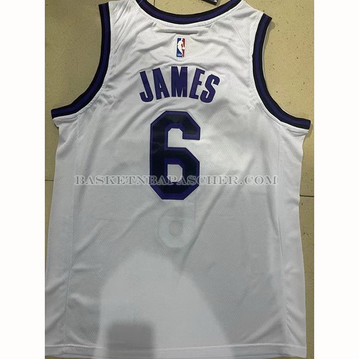 Maillot Los Angeles Lakers LeBron James NO 6 Ville 2022-23 Blanc